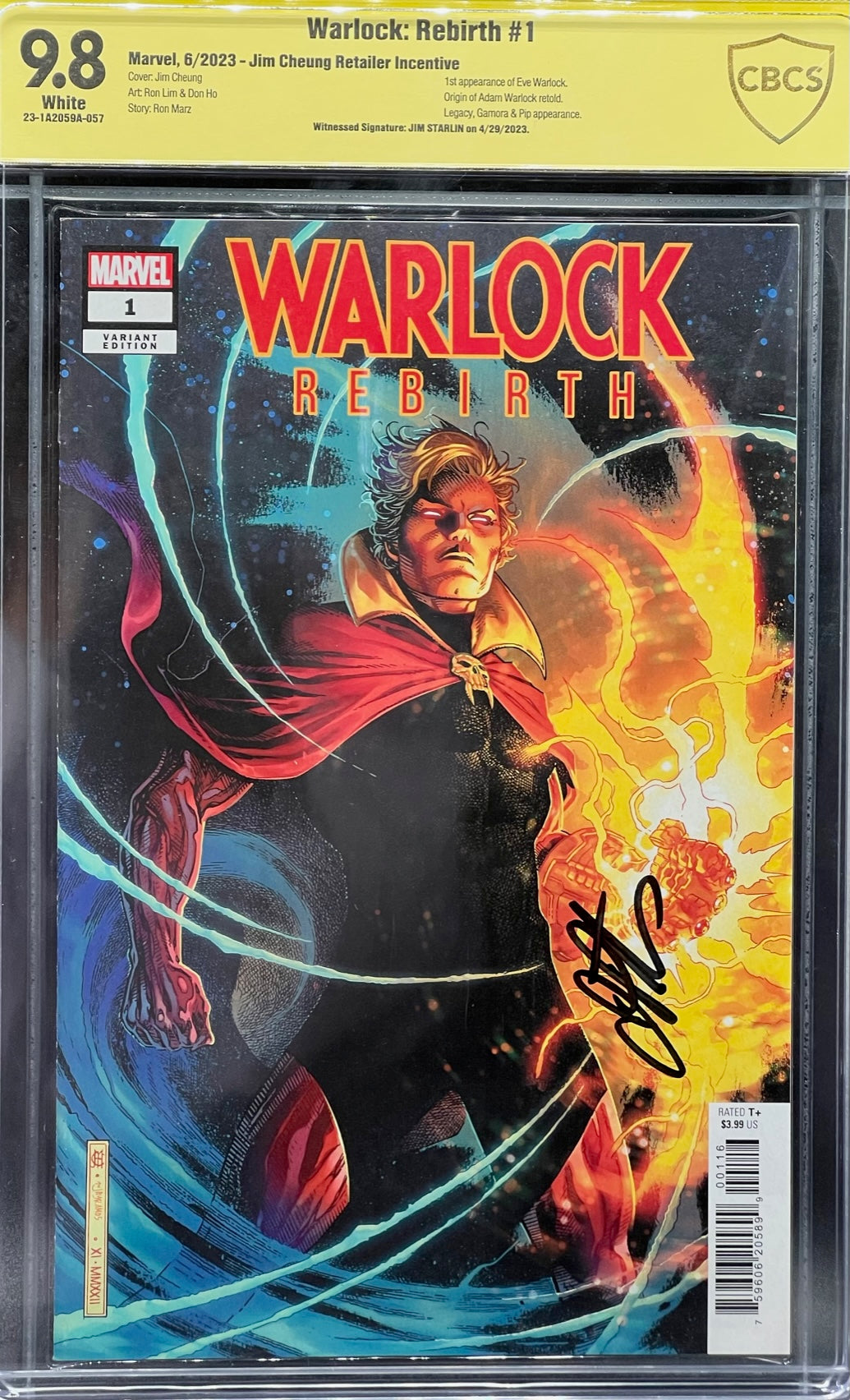 Warlock: Rebirth #1 Jim Cheung Retailer Incentive CBCS 9.8 Yellow Label Jim Starlin