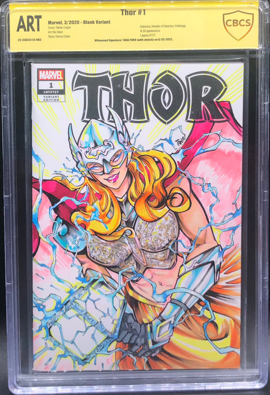 Thor #1 Jane Foster Sketch Cover CBCS ART Grade Yellow Label Tana Ford