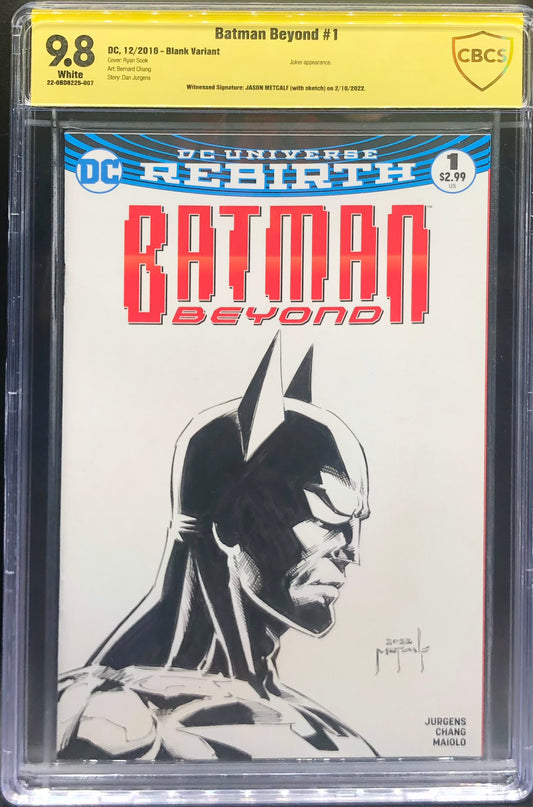 Batman Beyond #1 Sketch Cover CBCS 9.8 Yellow Label Jason Metcalf