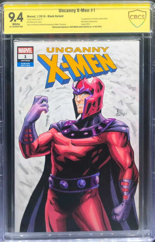 Uncanny X-Men #1 Magneto Sketch Cover CBCS 9.4 Yellow Label Gus Mauk