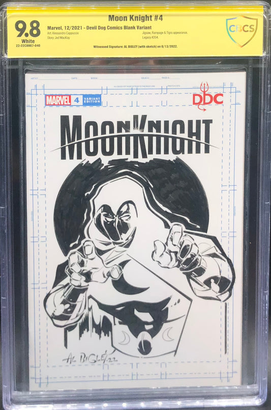 Moon Knight #4 Sketch Cover CBCS 9.8 Yellow Label Al Bigley