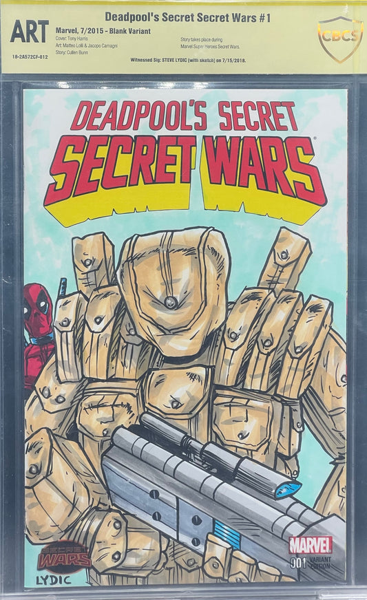 Deadpool's Secret Secret Wars #1 Steve Lydic Sketch Cover CBCS ART Grade