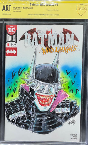 Batman Who Laughs #1 Josh Lyman Sketch Cover CBCS ART Grade