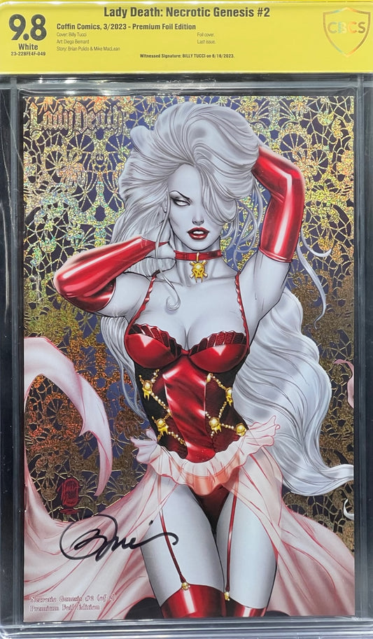 Lady Death: Necrotic Genesis #2 Premium Foil Edition CBCS 9.8 Yellow Label Billy Tucci