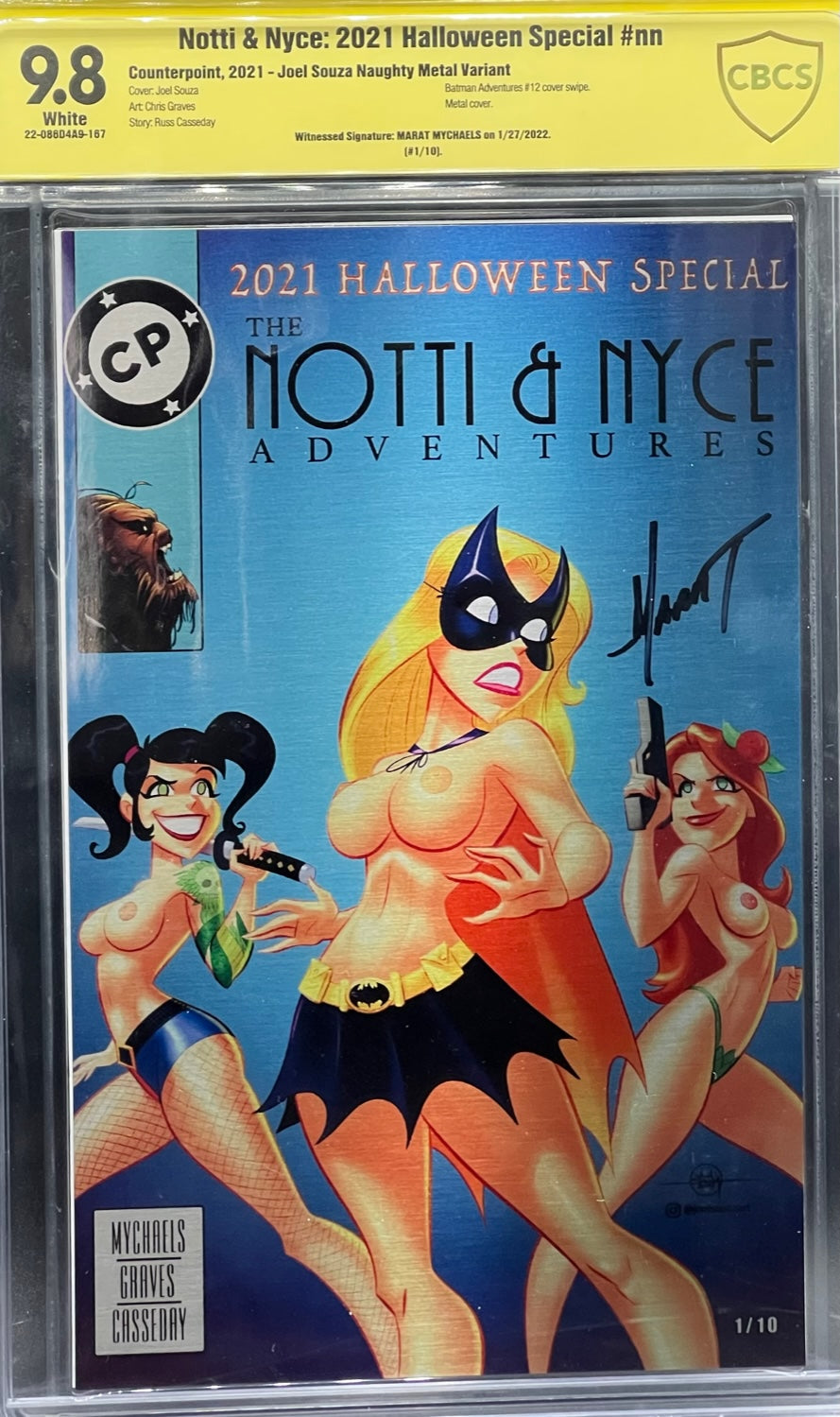 Notti & Nyce: 2021 Halloween Special #nn Joel Souza Naughty Metal Variant CBCS 9.8 Yellow Label Marat Mychaels