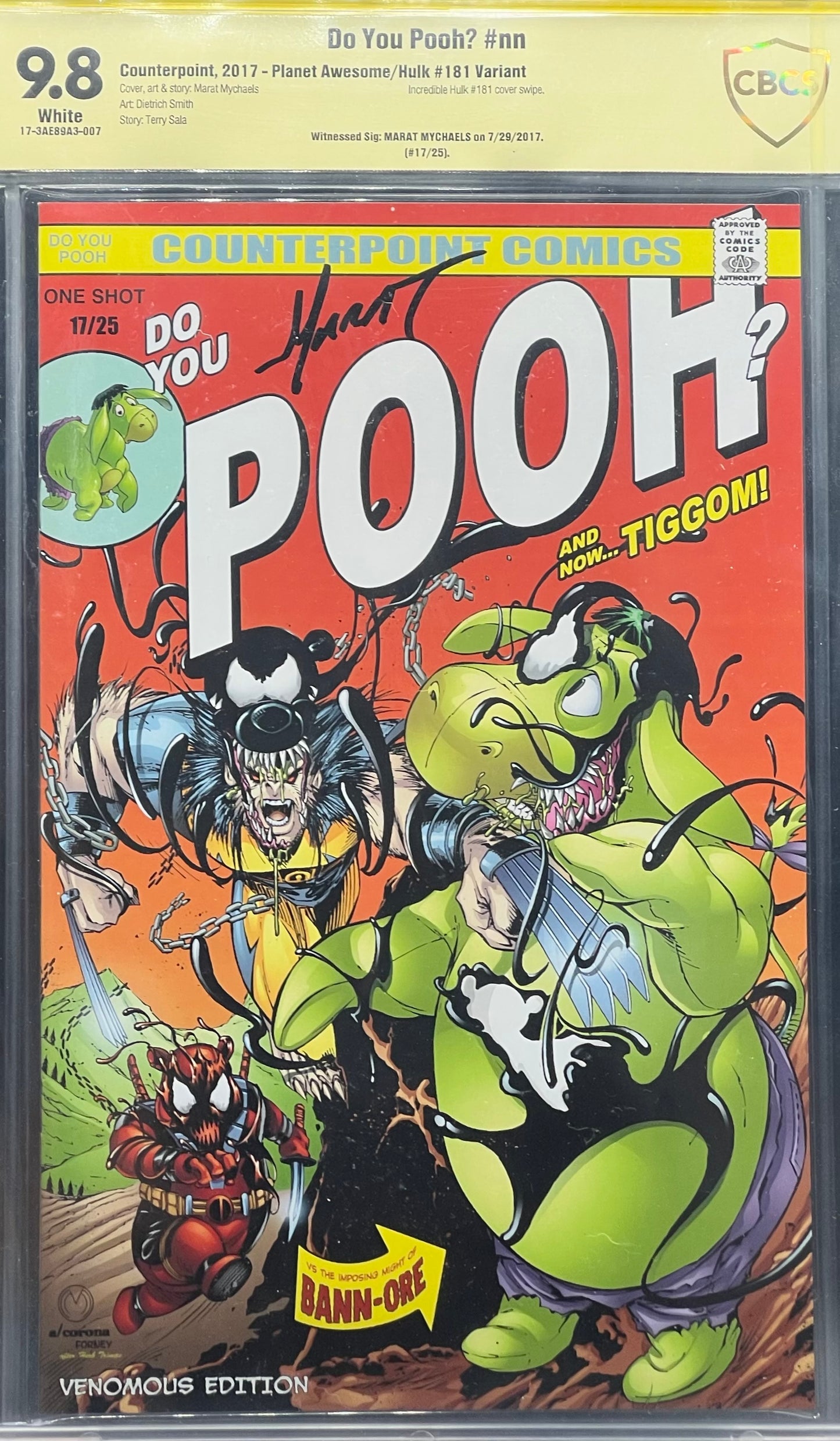 Do You Pooh? #nn Planet Awesome/Hulk #181 Variant CBCS 9.8 Yellow Label Marat Mychaels