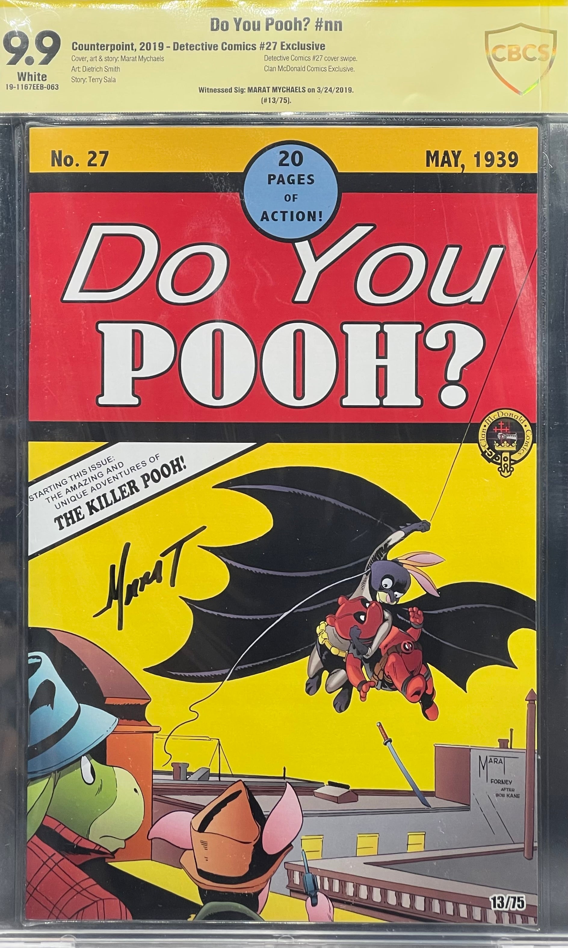 ALL OUT 2024 POOH SECRET WARS 1 VIRGIN COVER! #1/100!!!! BACKER BOARD SIGNED BY MARAT