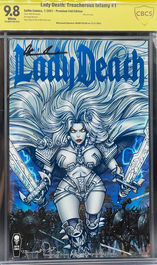 Lady Death: Treacherous Infamy #1 Premium Foil Edition CBCS 9.8 Yellow Label Pulido