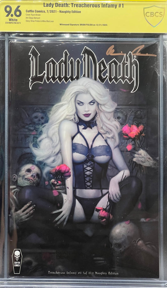 Lady Death: Treacherous Infamy #1 Naughty Edition CBCS 9.6 Yellow Label Pulido
