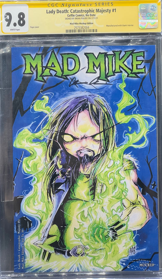 Lady Death: Catastrophic Majesty #1 Mad Mike Mockup Edition CGC Signature Series 9.8 Pulido
