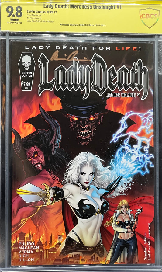 Lady Death: Merciless Onslaught #1 CBCS 9.8 Yellow Label Brian Pulido