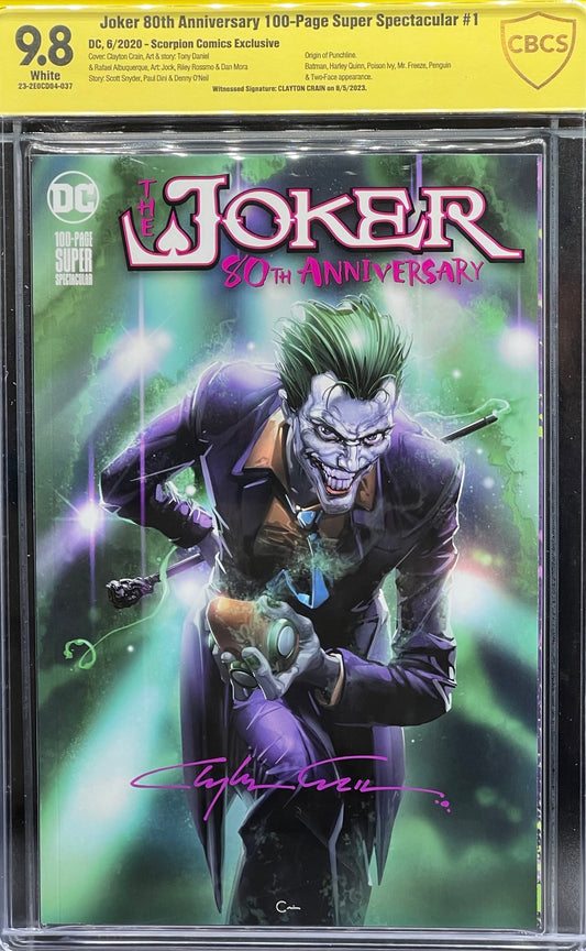 Joker 80th Anniversary 100-Page Super Spectacular #1 Scorpion Comics Exclusive CBCS 9.8 Yellow Label Clayton Crain