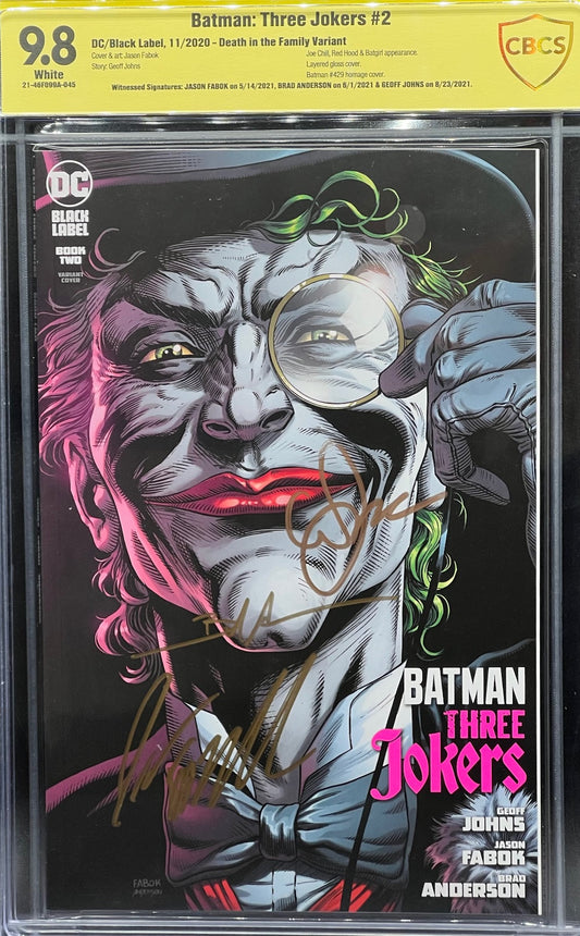 Batman: Three Jokers #2 Death in the Family Variant CBCS 9.8 Yellow Label ~ TRIPLE SIGNED!