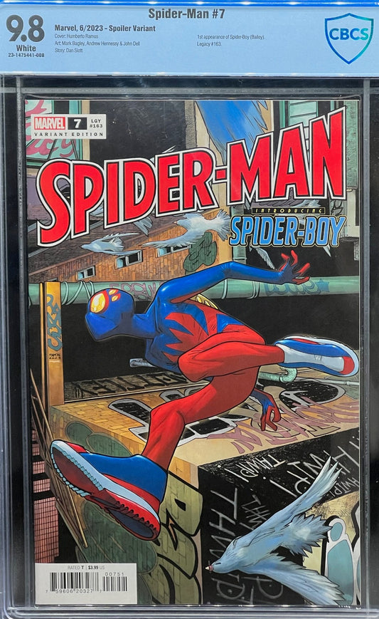 Spider-Man #7 Spoiler Variant CBCS 9.8 Blue Label