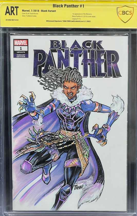 Black Panther #1 Tana Ford Sketch Cover CBCS ART Grade