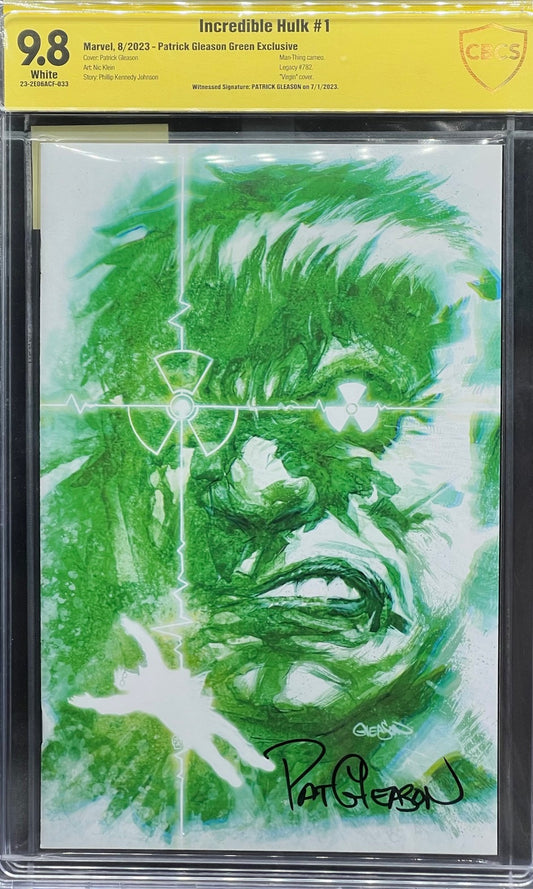 Incredible Hulk #1 Patrick Gleason Green Exclusive CBCS 9.8 Yellow Label