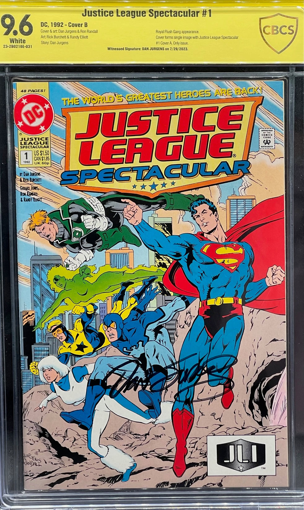 Justice League Spectacular #1 Cover A & B SET (1992) CBCS 9.6 Yellow Label Dan Jurgens