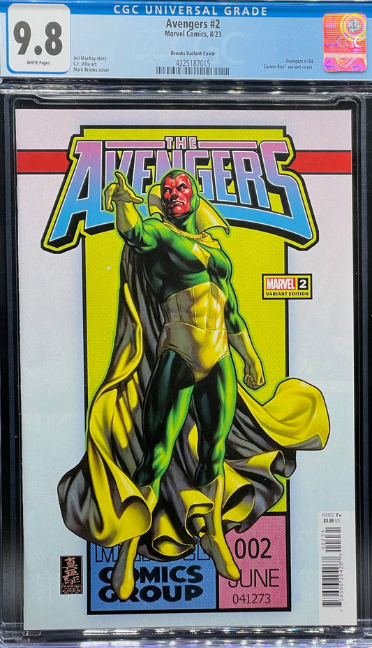 Avengers #2 Brooks Variant Cover CGC 9.8 Universal Grade