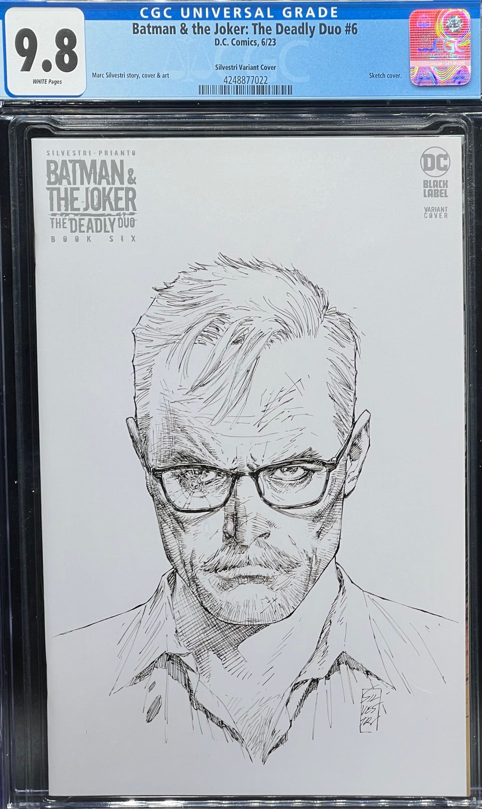 Batman & the Joker: The Deadly Duo #6 Silvestri Variant Cover (1:50 Ratio) CGC 9.8 Universal Grade