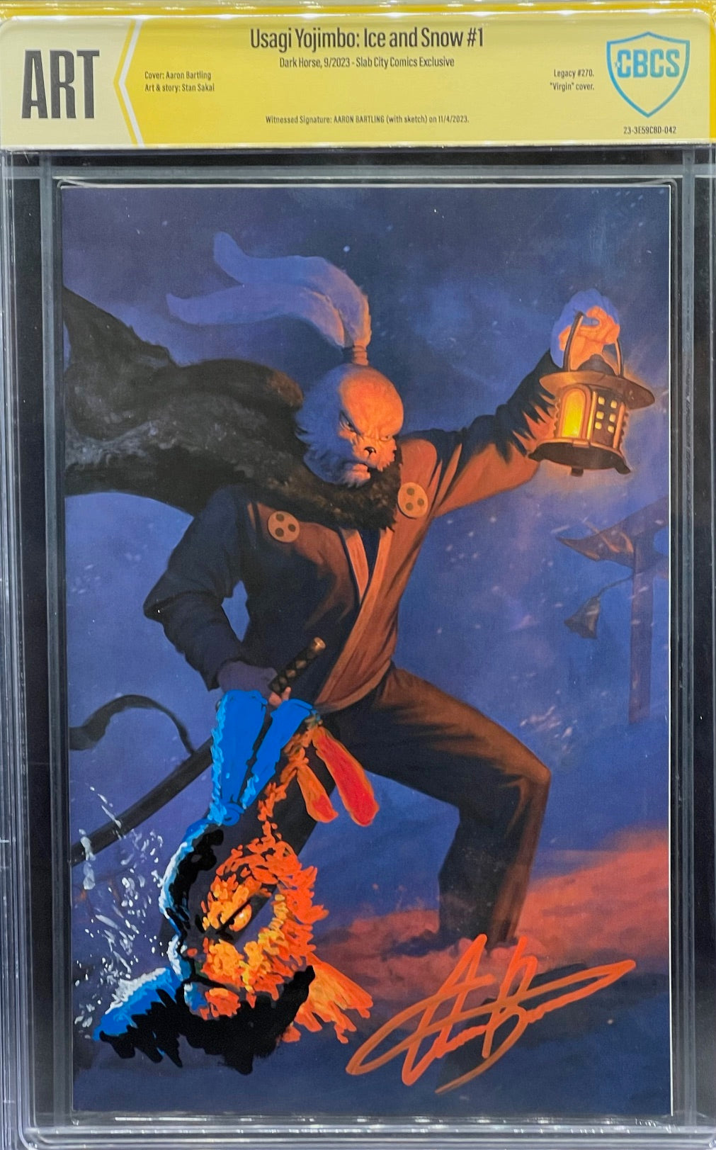 Usagi Yojimbo: Ice and Snow #1 Slab City Comics Exclusive CBCS ART Grade Aaron Bartling ~ REMARKED!