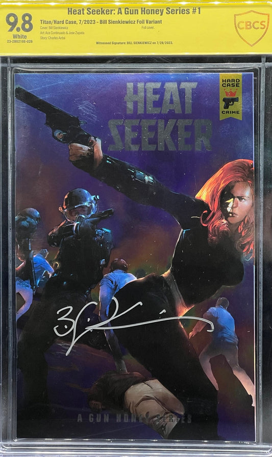 Heat Seeker: A Gun Honey Series #1 Bill Sienkiewicz Foil Variant CBCS 9.8 Yellow Label