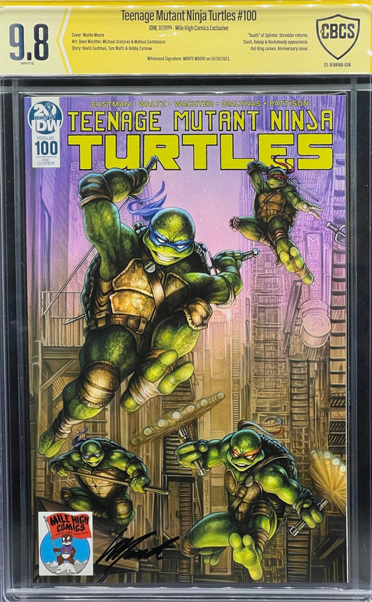 Teenage Mutant Ninja Turtles #100 Mile High Comics Exclusive CBCS 9.8 Yellow Label Monte Moore