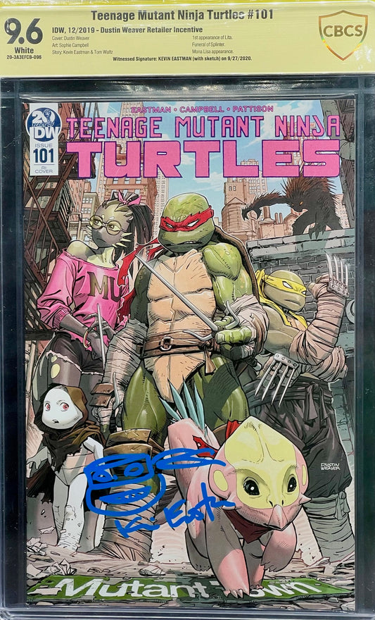 Teenage Mutant Ninja Turtles #101 Dustin Weaver Retailer Incentive CBCS 9.6 Yellow Label Kevin Eastman ~ REMARKED!