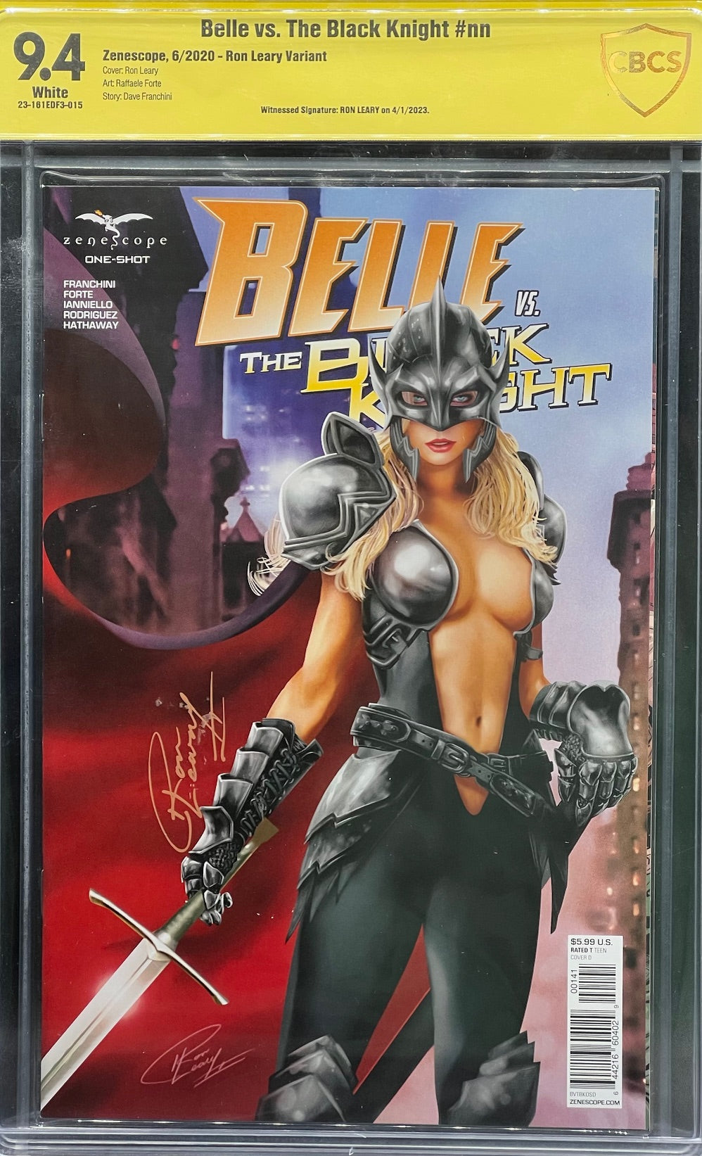 Belle vs. The Black Knight #nn Ron Leary Variant CBCS 9.4 Yellow Label