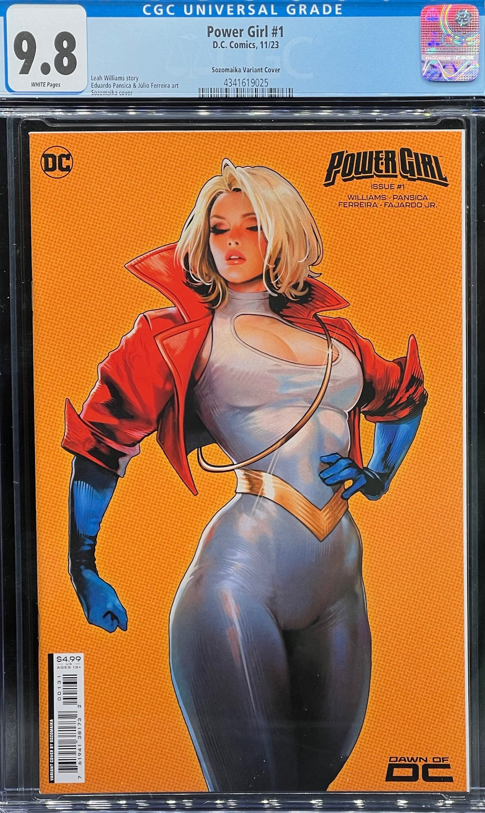 Power Girl #1 Sozomaika Variant Cover CGC 9.8 Universal Grade