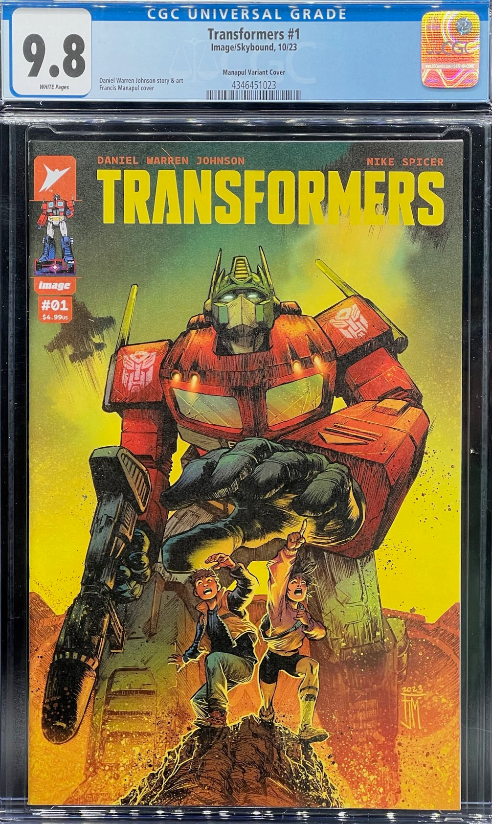 Transformers #1 Manapul Variant Cover CGC 9.8 Universal Grade