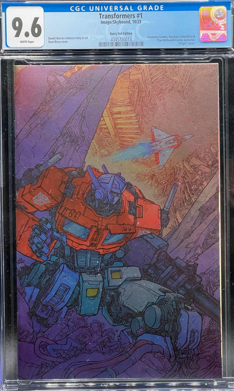 Transformers #1 CMC Exclusive Barry Foil Edition CGC 9.6 Universal Grade