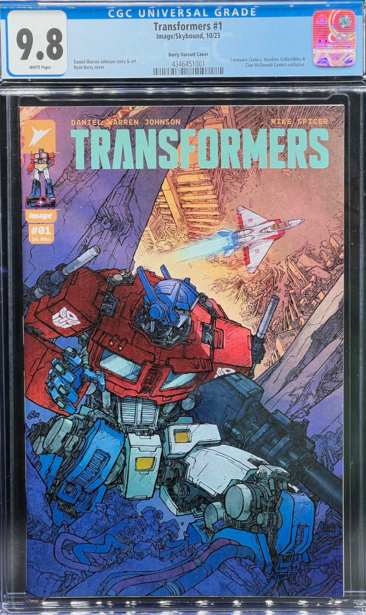 Transformers #1 CMC Exclusive Barry Variant Cover CGC 9.8 Universal Grade