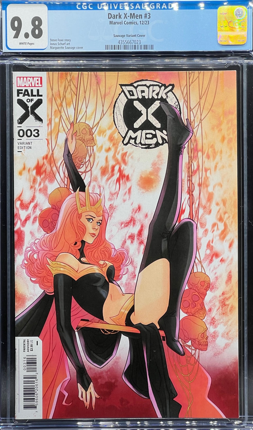 Dark X-Men #3 Sauvage Variant Cover (1:25 Ratio) CGC 9.8 Universal Grade