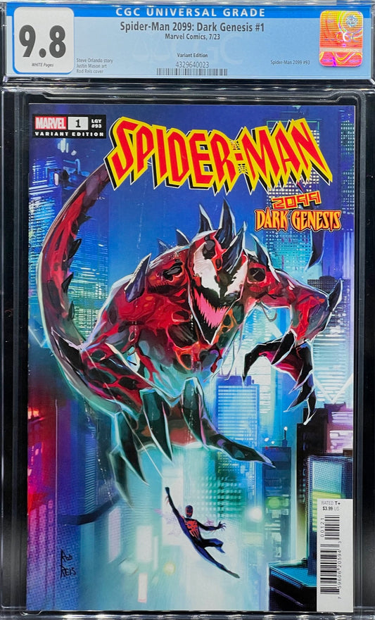 Spider-Man 2099: Dark Genesis #1 Rod Reis Cover CGC 9.8 Universal Grade