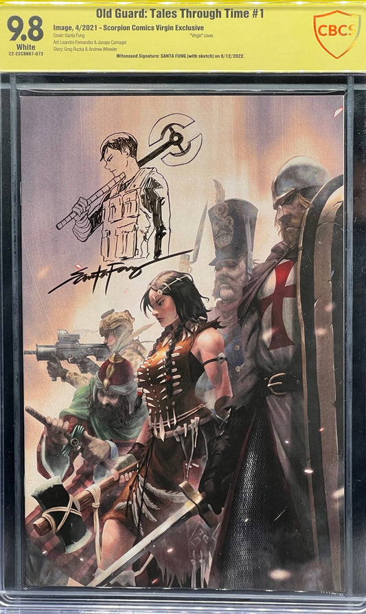 Old Guard: Tales Through Time #1 Scorpion Comics Virgin Exclusive CBCS 9.8 Yellow Label Santa Fung ~ REMARKED!