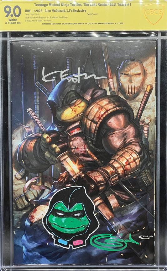 Teenage Mutant Ninja Turtles: The Last Ronin #1 Clan McDonald/JJ's Exclusive CBCS 9.0 Yellow Label Sajad Shah & Kevin Eastman ~ REMARKED!