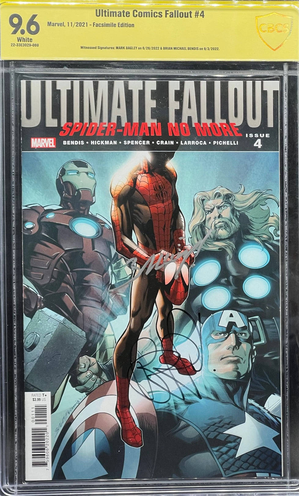 Ultimate Comics Fallout #4 Facsimile Edition CBCS 9.6 Yellow Label ~ DUAL SIGNED!