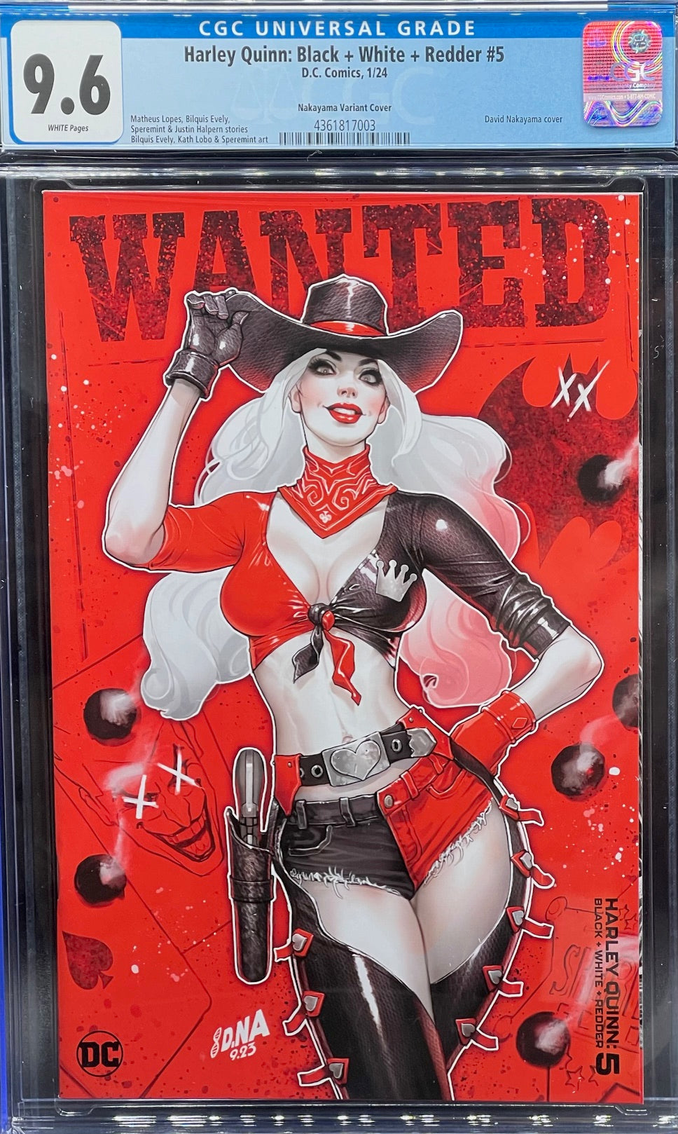 Harley Quinn: Black +White + Redder #5 Nakayama Variant Cover CGC 9.6 Universal Grade