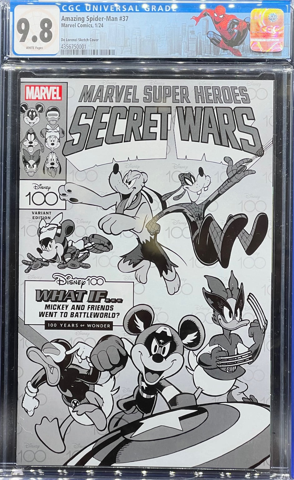 Amazing Spider-Man #37 De Lorenzi Sketch Cover CGC 9.8 Universal Grade