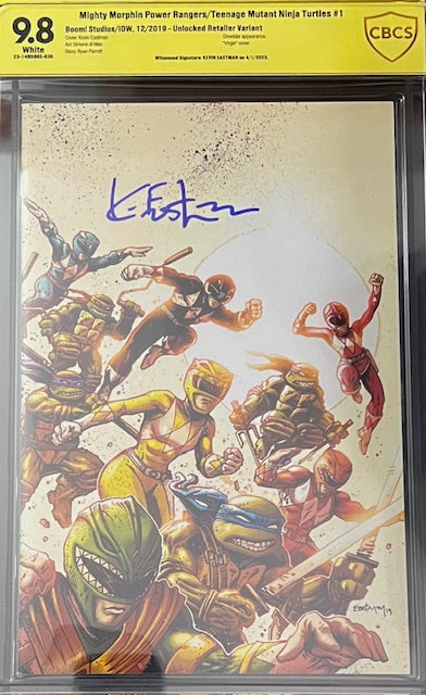 Mighty Morphin Power Rangers/ Teenage Mutant Ninja Turtles #1 Unlocked Retailer Variant CBCS 9.8 Yellow Label Kevin Eastman