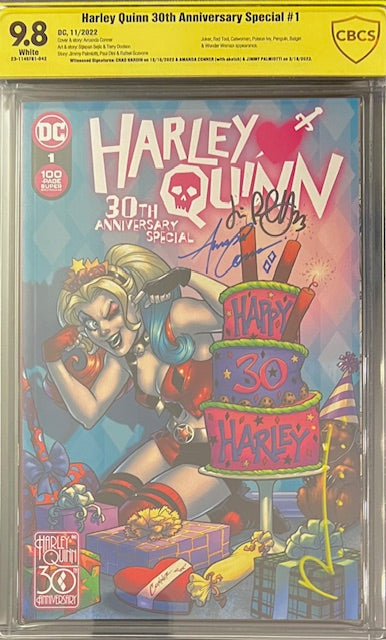 Harley Quinn 30th Anniversary Special #1 CBCS 9.8 Yellow Label ~ TRIPLE SIGNED & REMARKED!