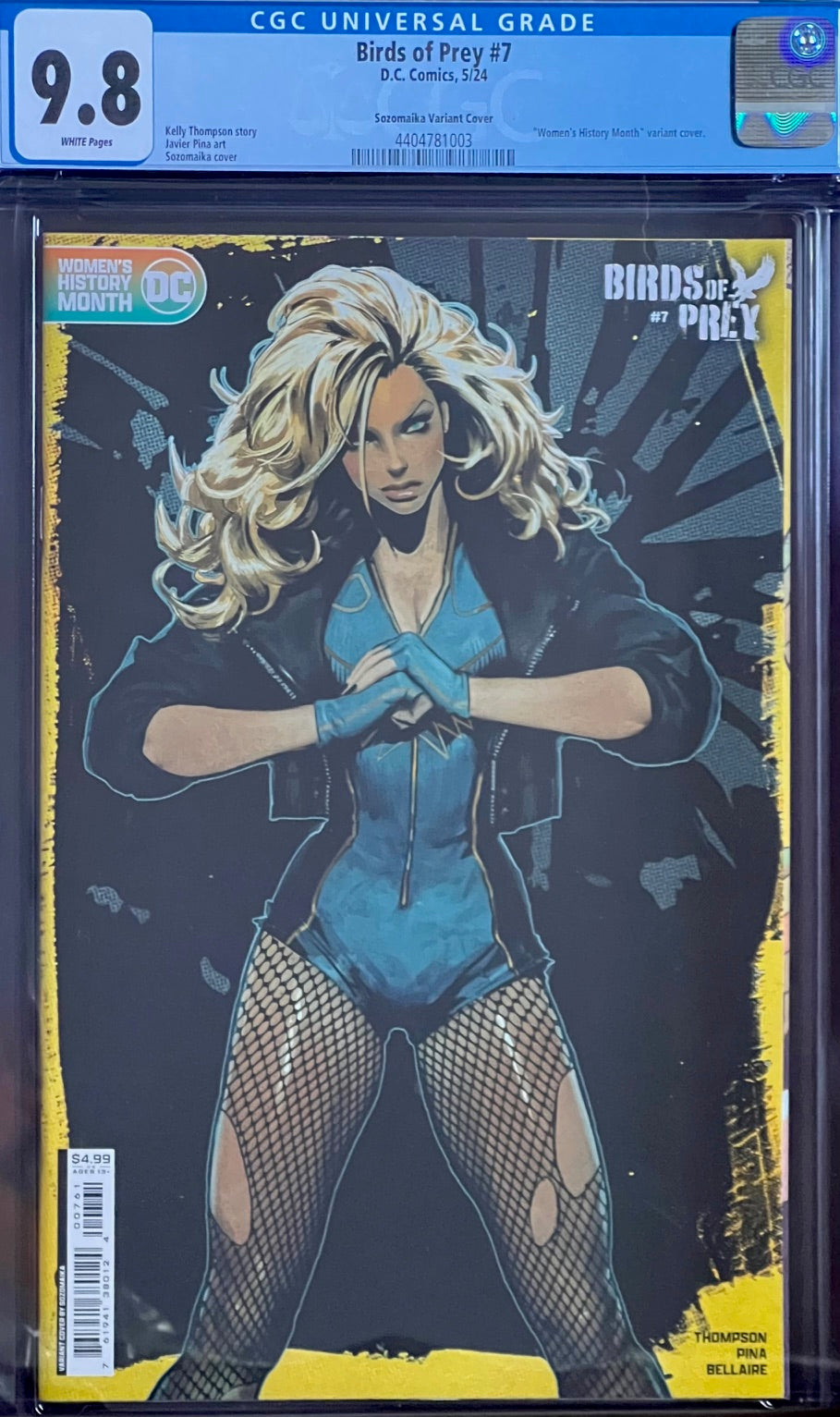 Birds of Prey #7 Sozomaika Variant Cover CGC 9.8 Universal Grade