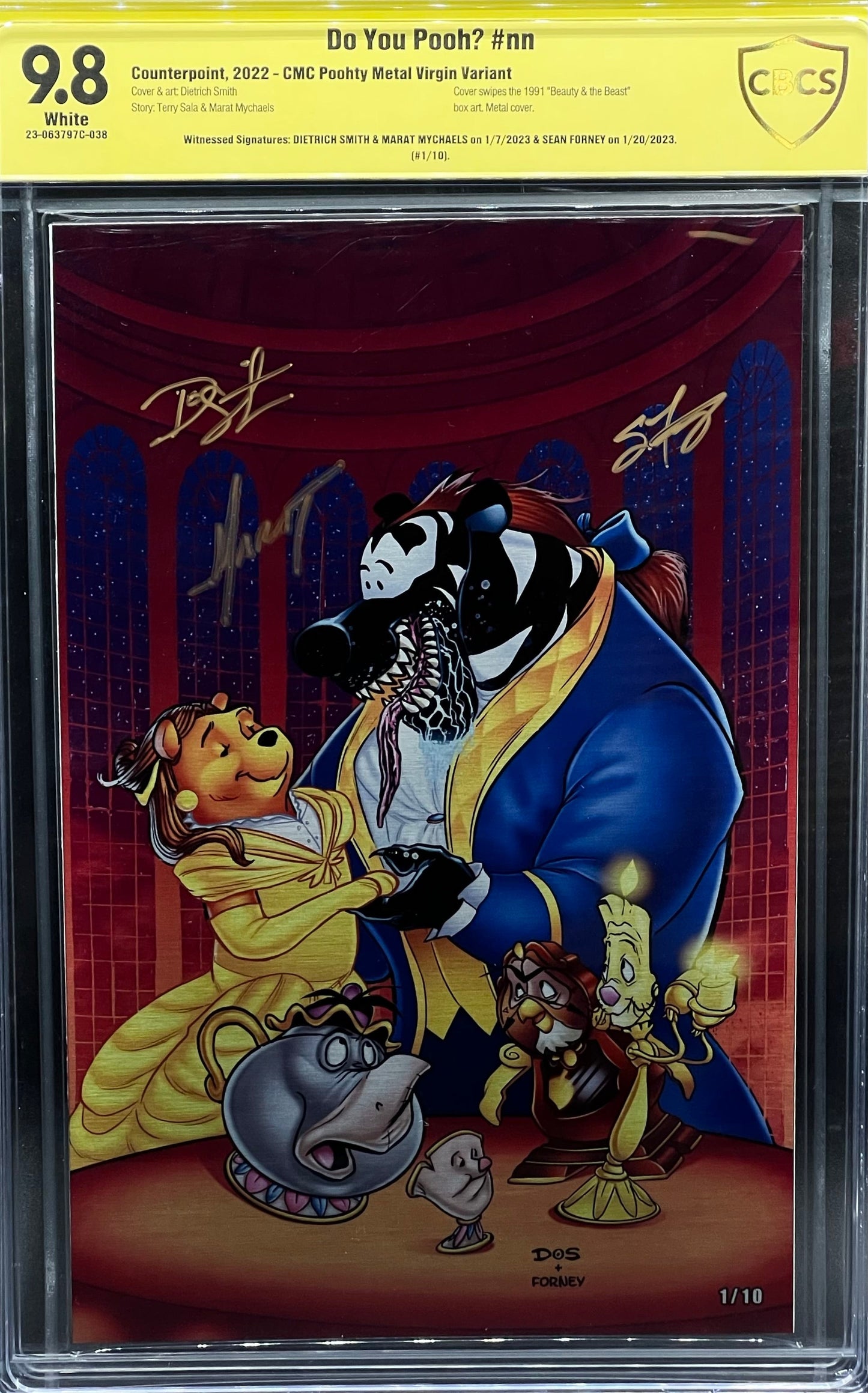 Do You Pooh? #nn CMC Poohty Metal Virgin Variant (#10/10) CBCS 9.8 Yellow Label ~ Triple Signed!