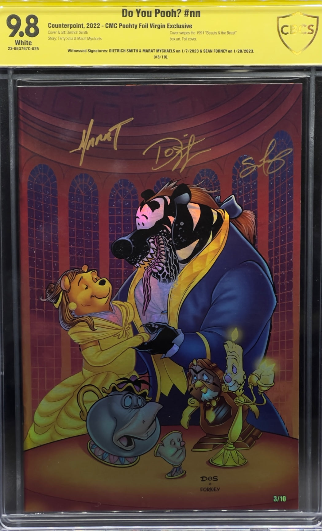 Do You Pooh? #nn CMC Poohty Foil Virgin Exclusive (#1/10) CBCS 9.8 Yellow Label ~ Triple Signed!