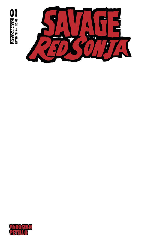 SAVAGE RED SONJA #1 BLANK AUTHENTIX