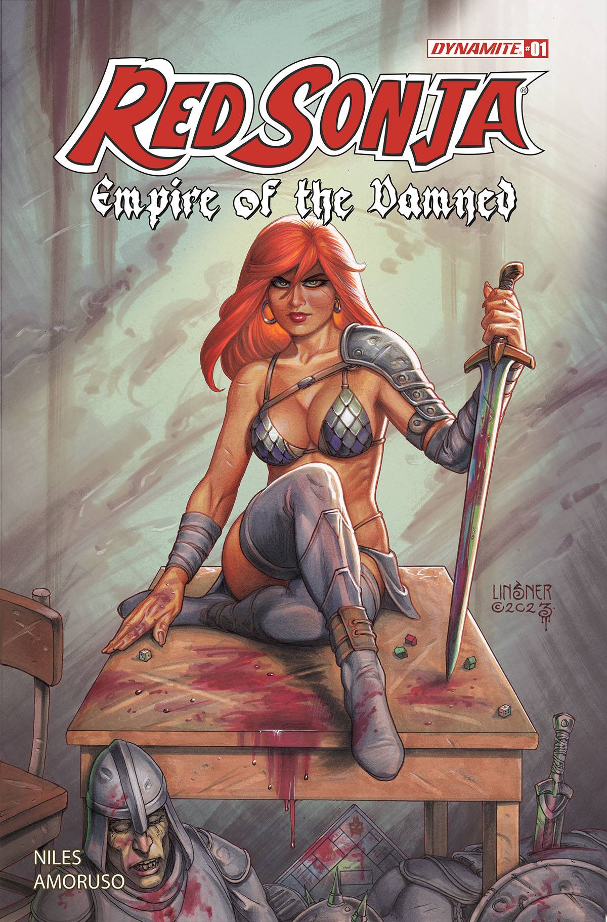 RED SONJA EMPIRE DAMNED #1 CVR J 10 COPY INCV LINSNER FOIL