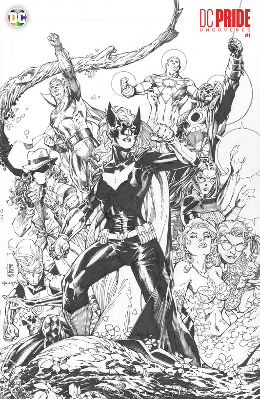 DC PRIDE UNCOVERED #1 (OS) CVR F INC 1:50 JIM LEE B&W VAR