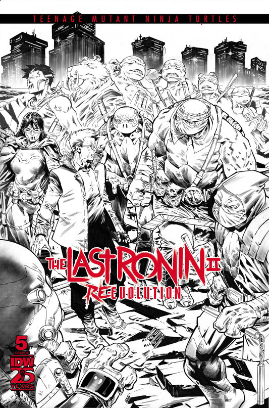 Teenage Mutant Ninja Turtles The Last Ronin II Re Evolution #5 1:75 Escorzas Black & White