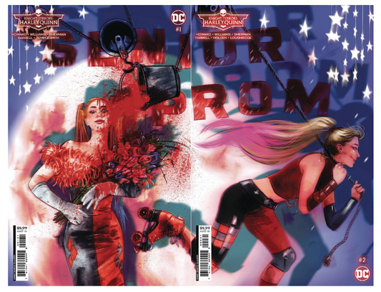 KNIGHT TERRORS: HARLEY QUINN Carrie Horror Homage Connecting Covers