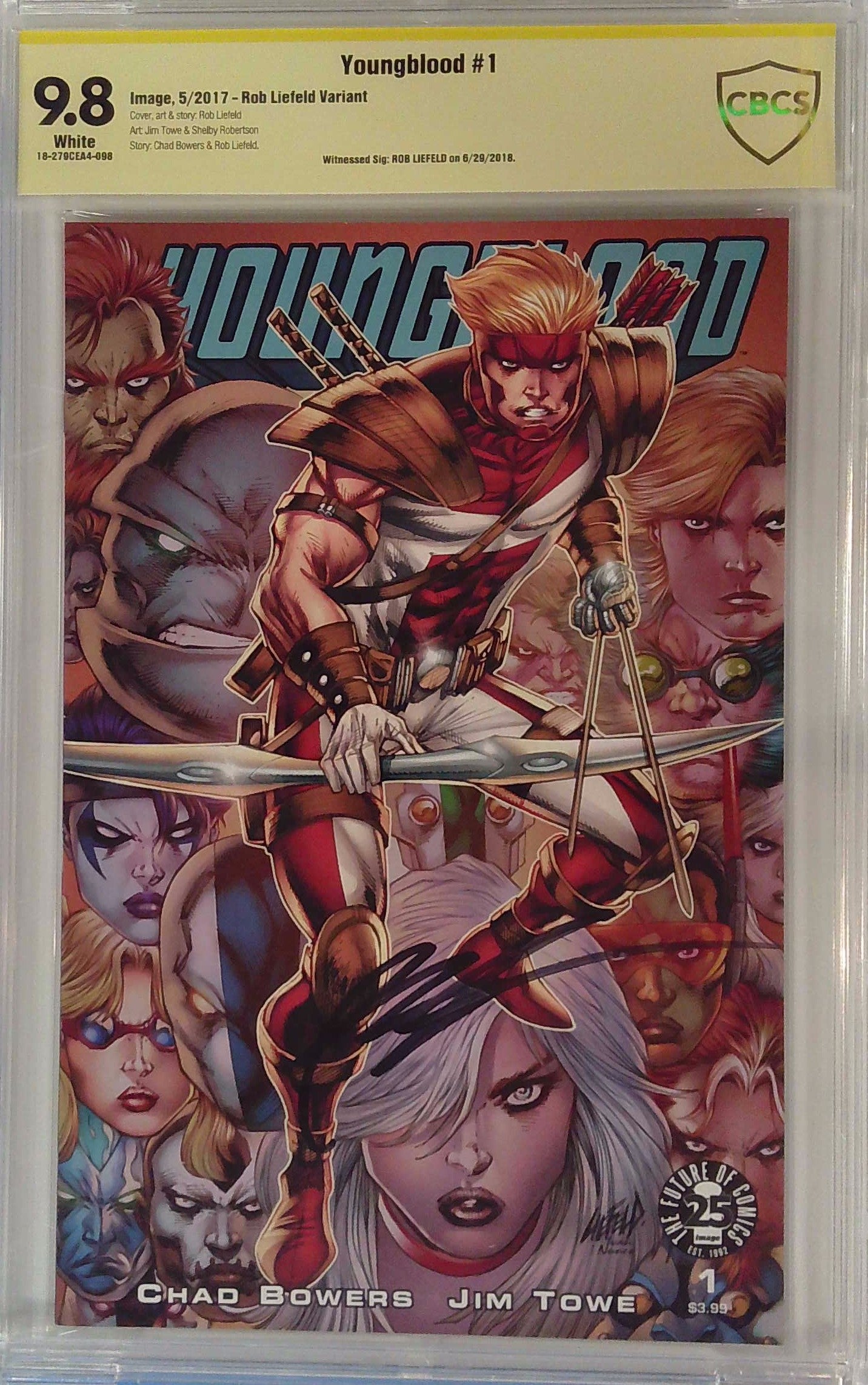 Youngblood #1 Rob Liefeld Variant 9.8 CBCS Yellow Label